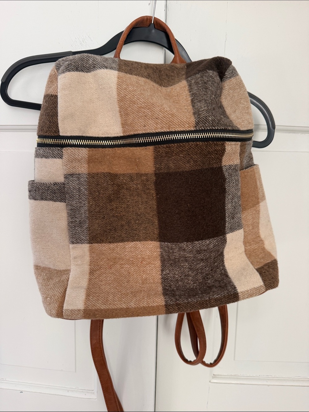 Plaid Brown & Tan Women's Backpack - Casual Everyday Style